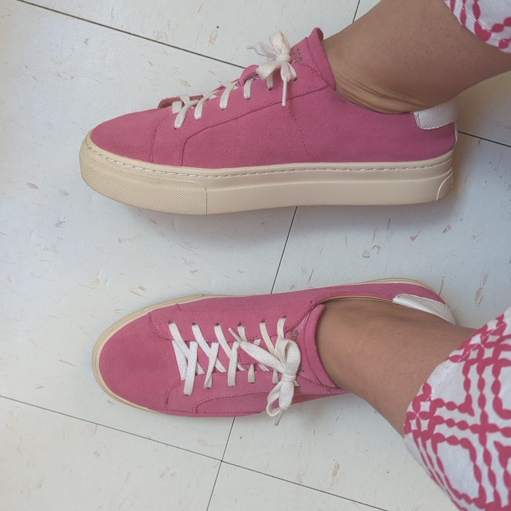 Soludos Suede Platform Ibiza Sneakers Pink Size 9